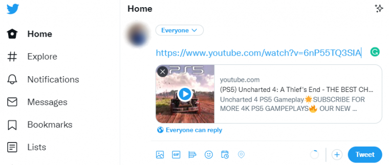 how to embed a youtube video on twitter